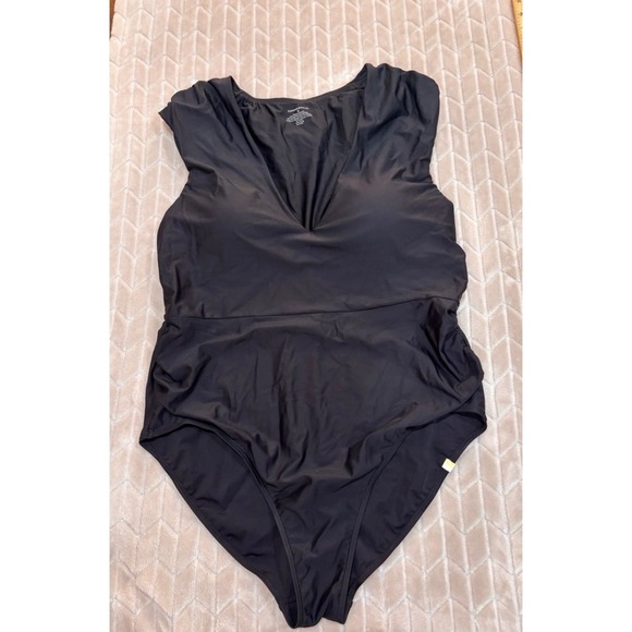 summersalt Other - Summersalt The Breaker One Piece Swimsuit Size 16 Black V-Neck Pool Beach Resort
